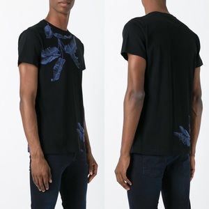 Diesel Tropical Print Tee in black + purple/blue